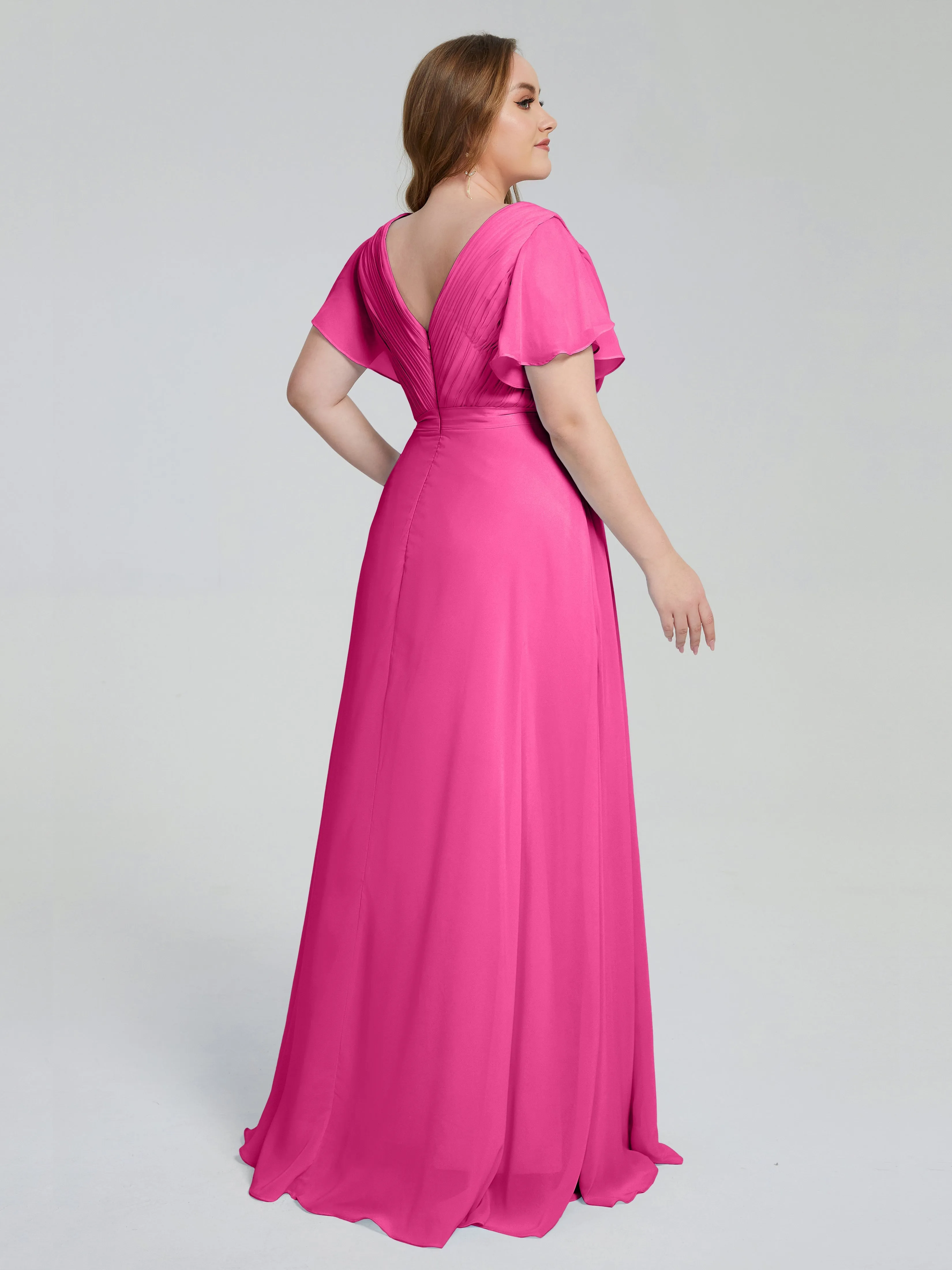 Plus Size Long Bridesmaid Dresses with Sleeves
