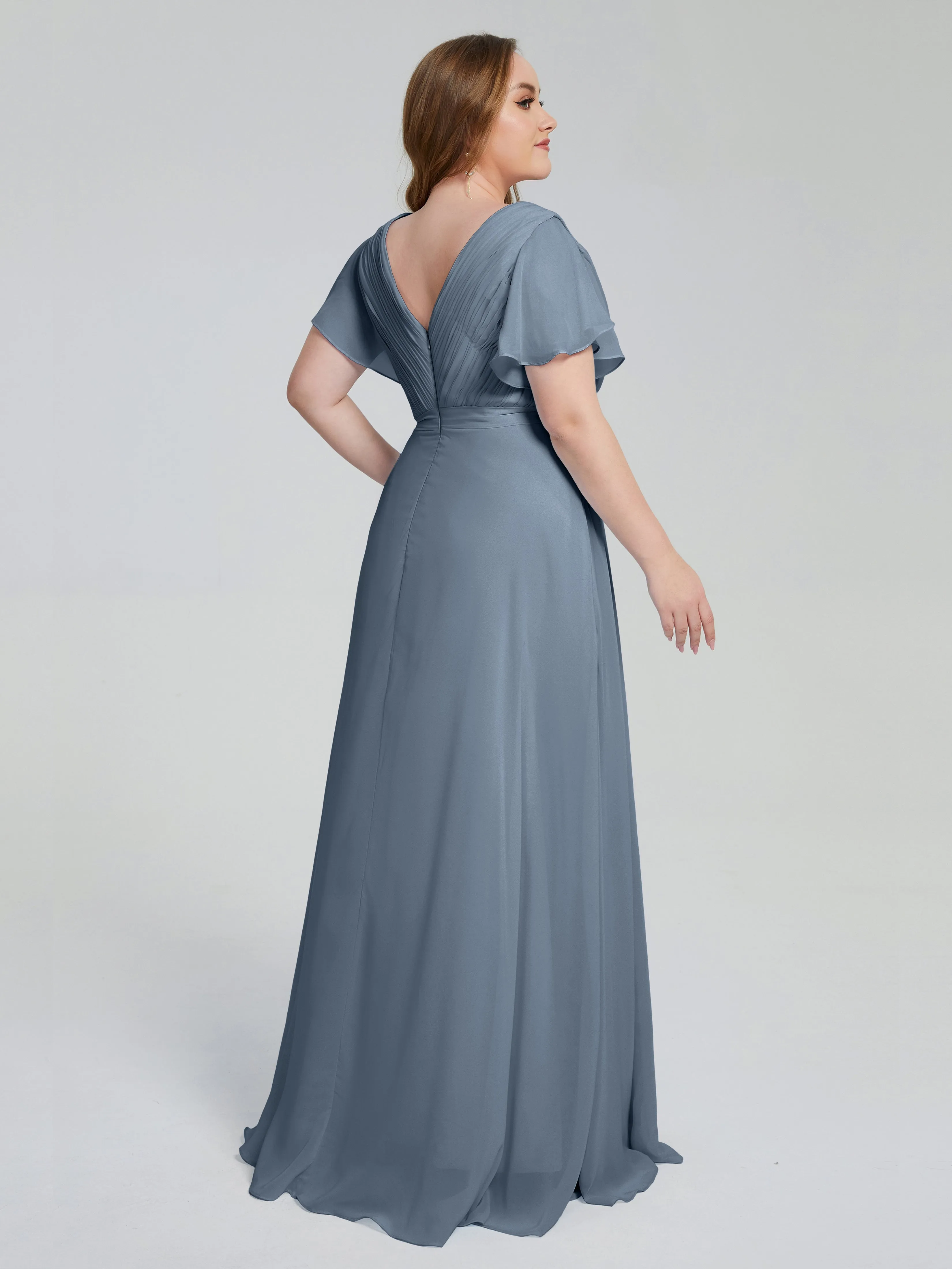 Plus Size Long Bridesmaid Dresses with Sleeves