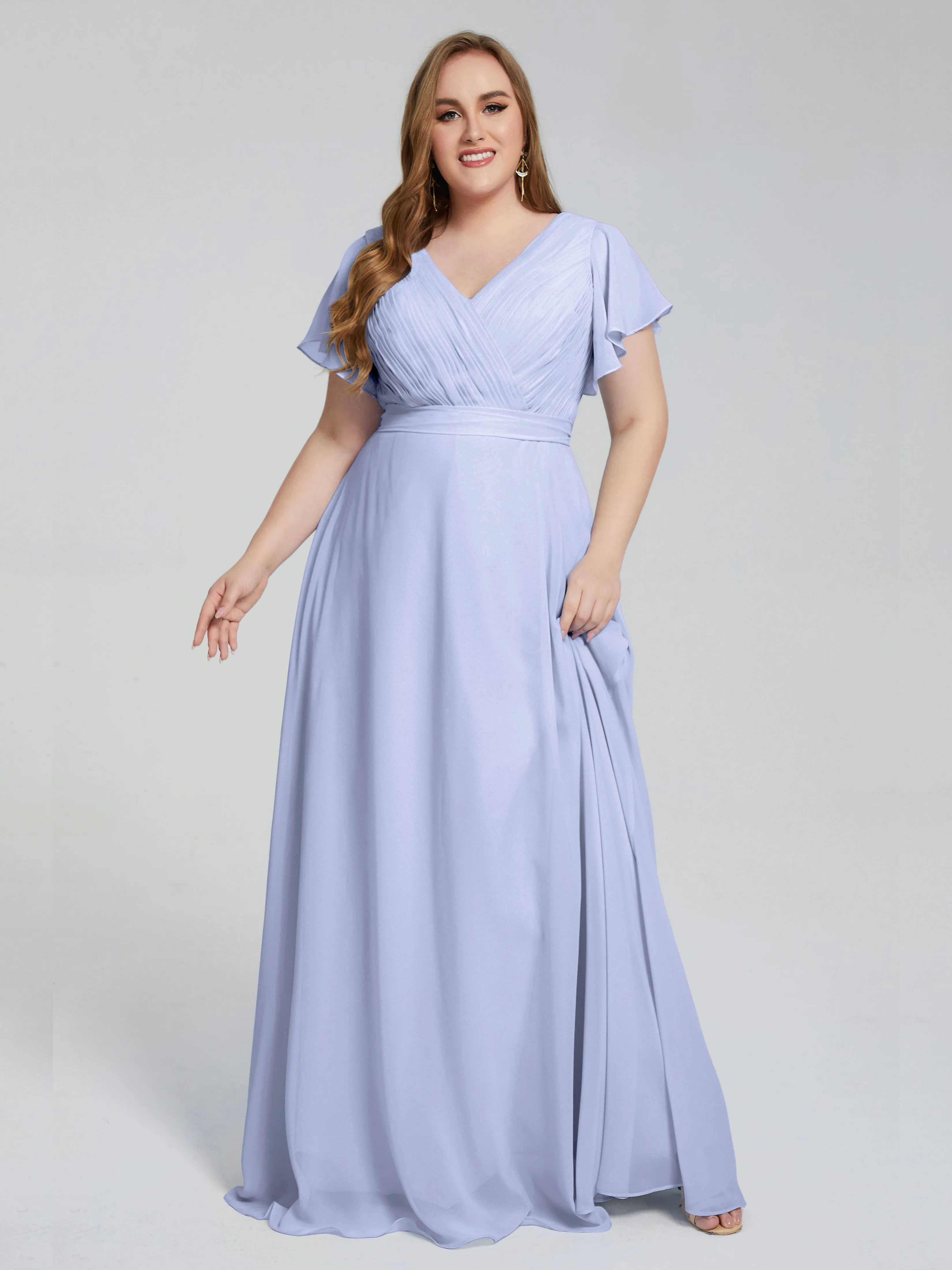 Plus Size Long Bridesmaid Dresses with Sleeves