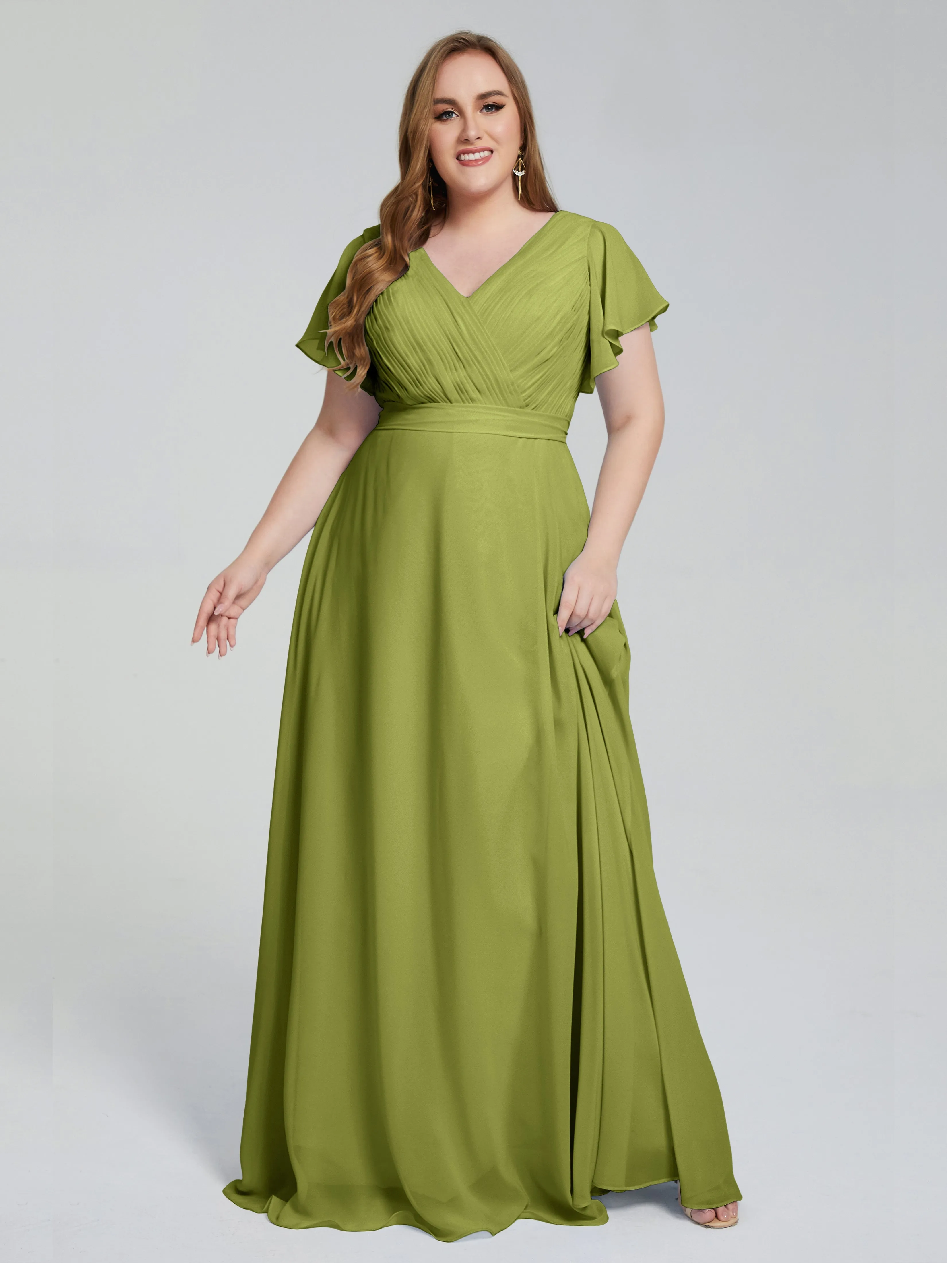 Plus Size Long Bridesmaid Dresses with Sleeves