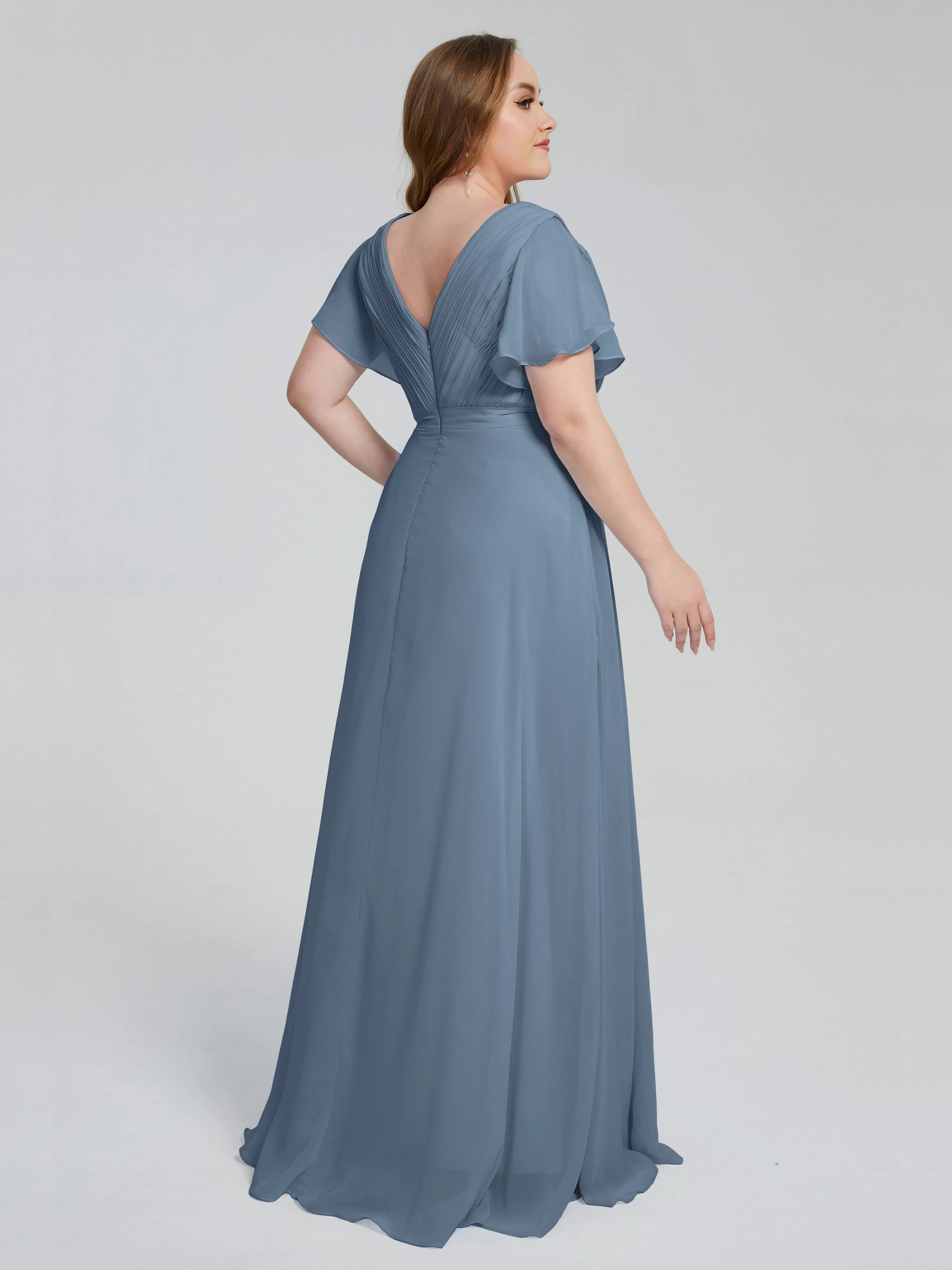 Plus Size Long Bridesmaid Dresses with Sleeves