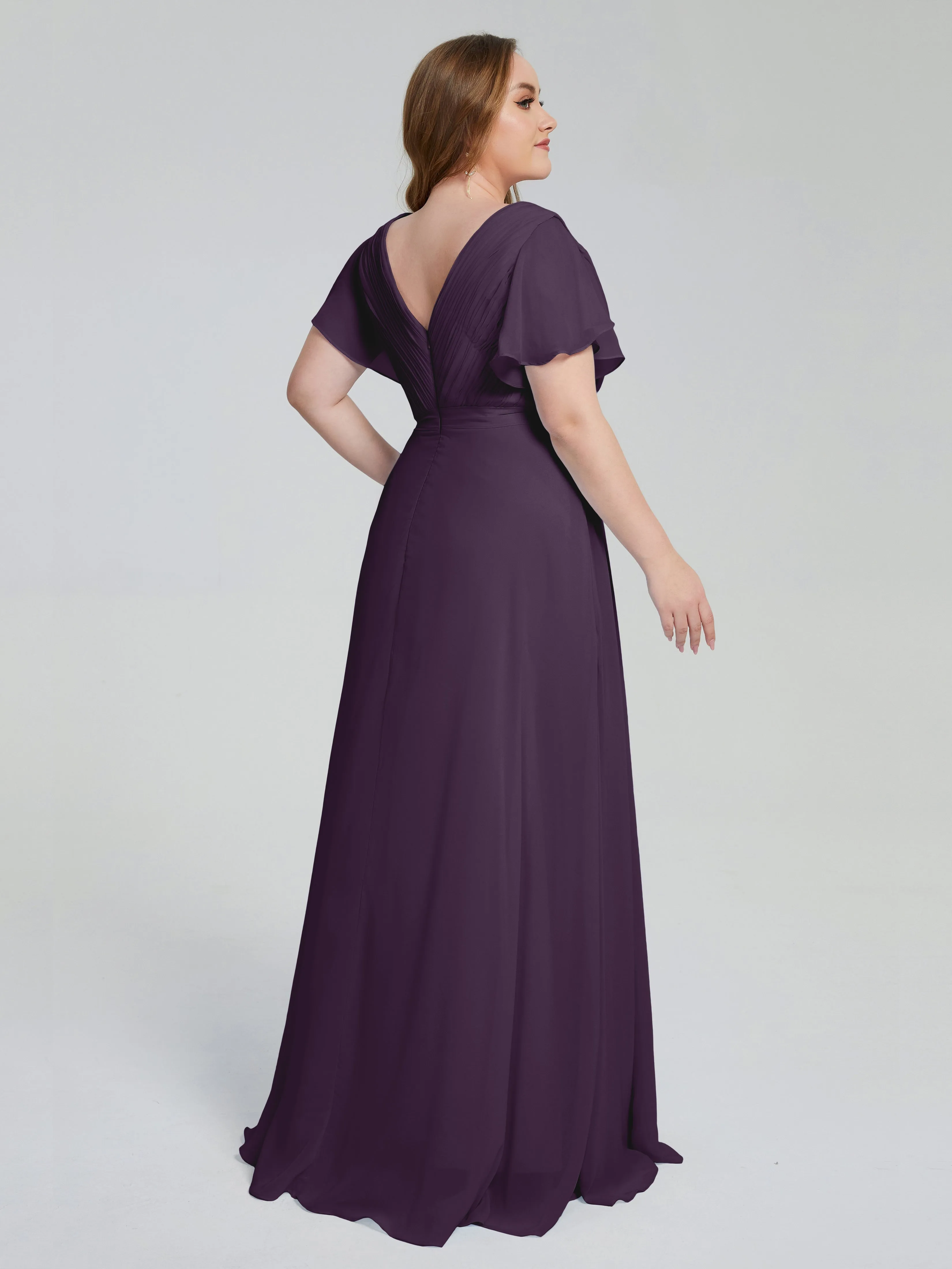 Plus Size Long Bridesmaid Dresses with Sleeves