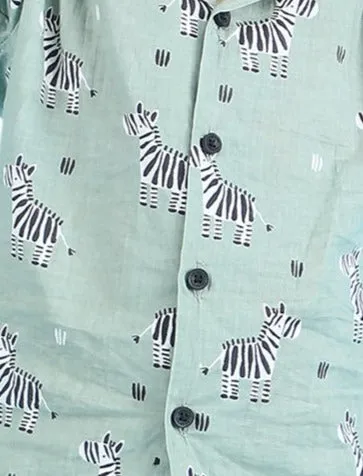 Polka Tots Cotton Half Sleeves Co-ords - Green