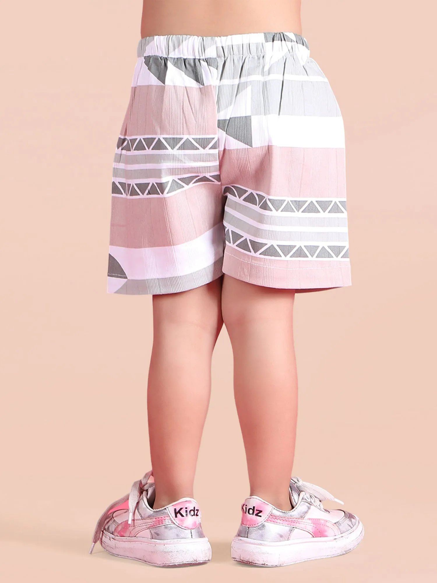 Polka Tots Half Sleeves Co-ord Shorts - Brown