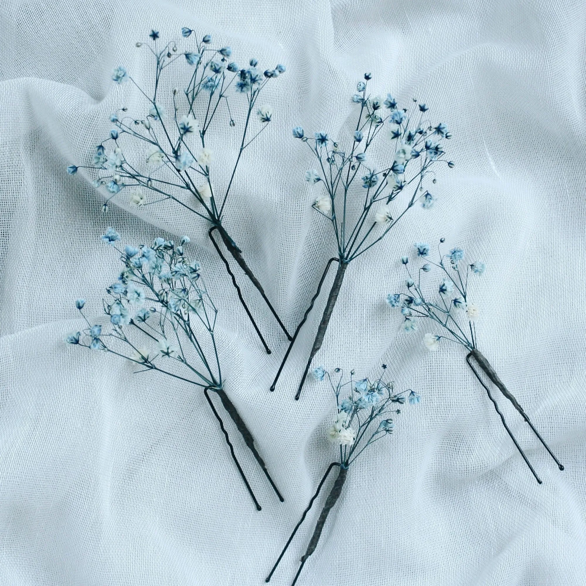 Preserved Baby's Breath Flower Hair Pins SOMETHING BLUE