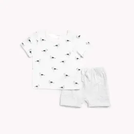 "Seaside Seagulls" 2-piece Outfit Set | Petit Lem