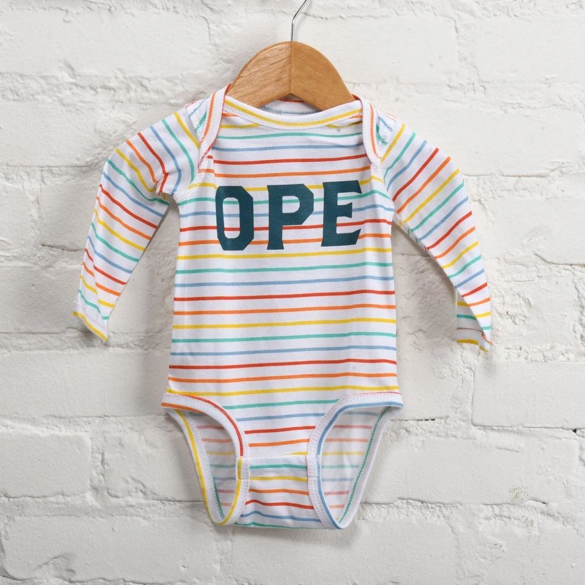 Rainbow Stripe Long Sleeve Onesie