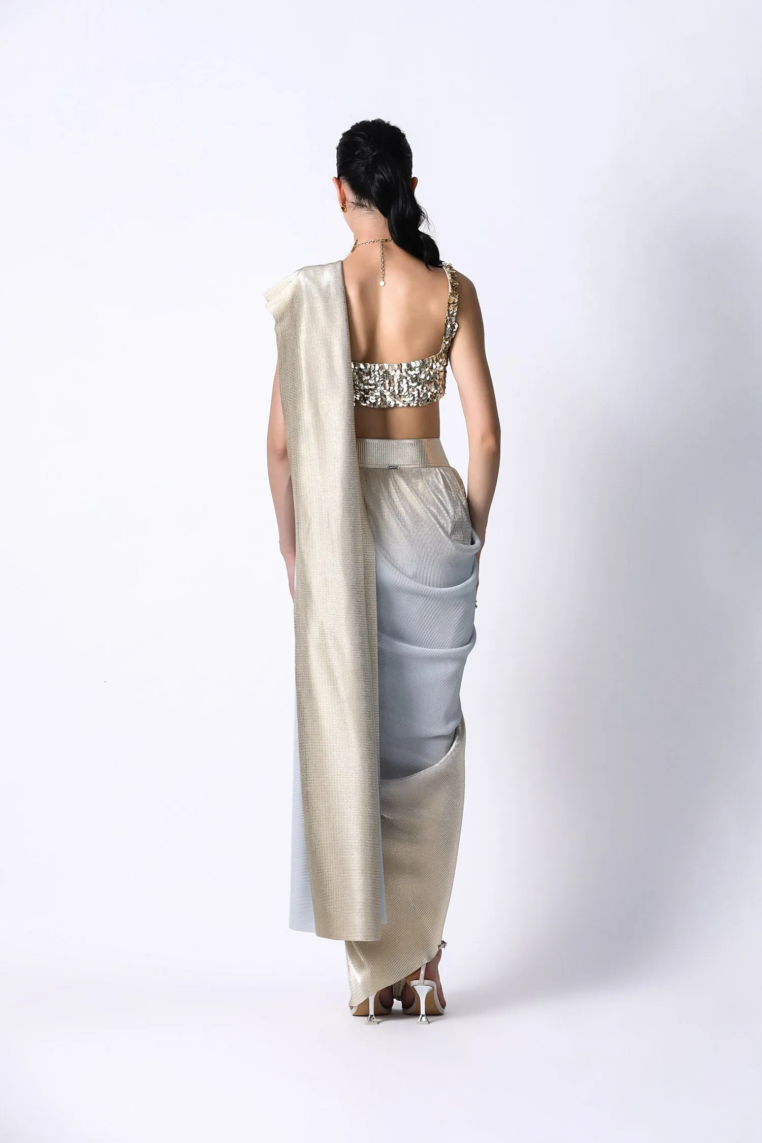 Rosa Blouse with Midnight Sari
