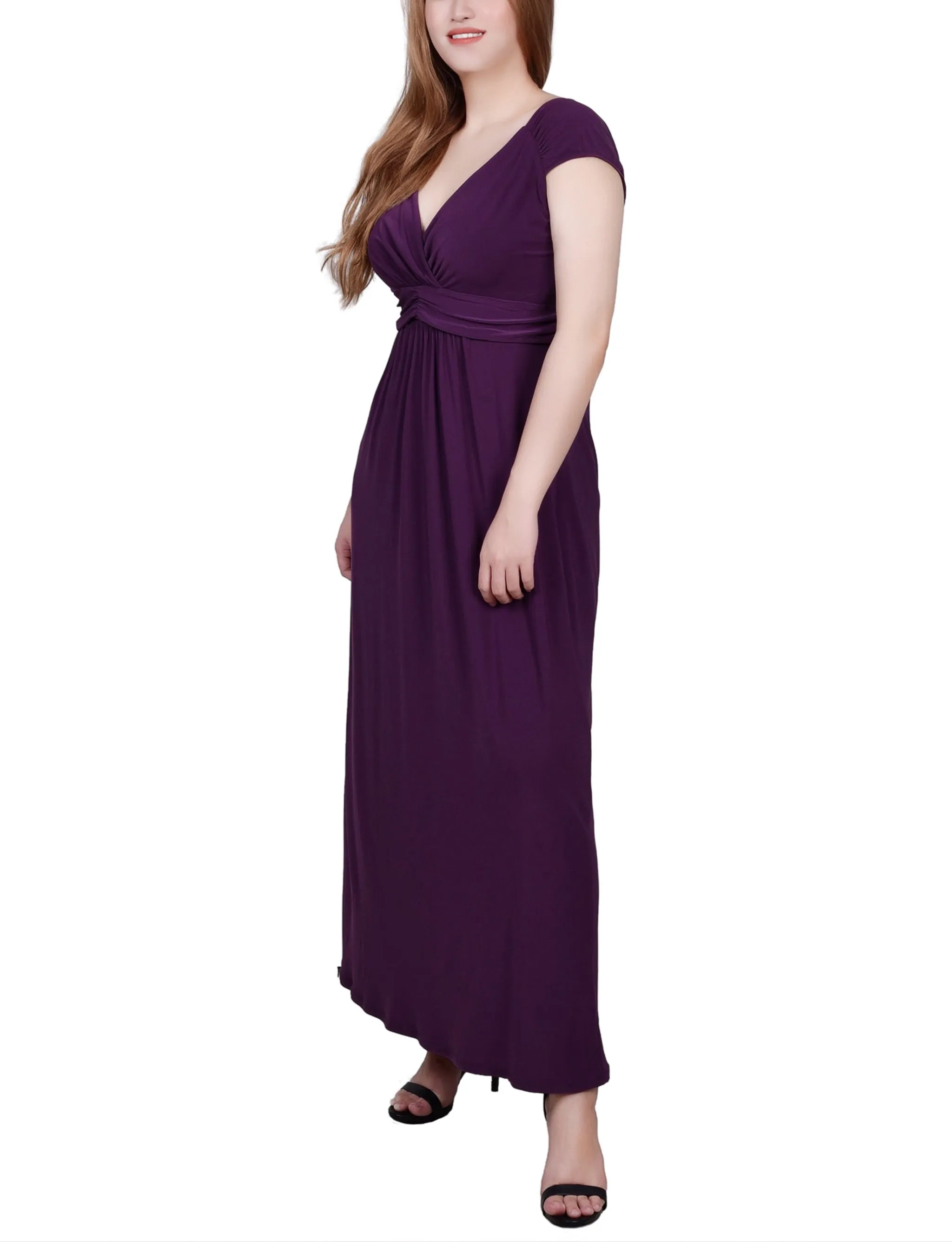 Ruched Empire-Waist Maxi Dress
