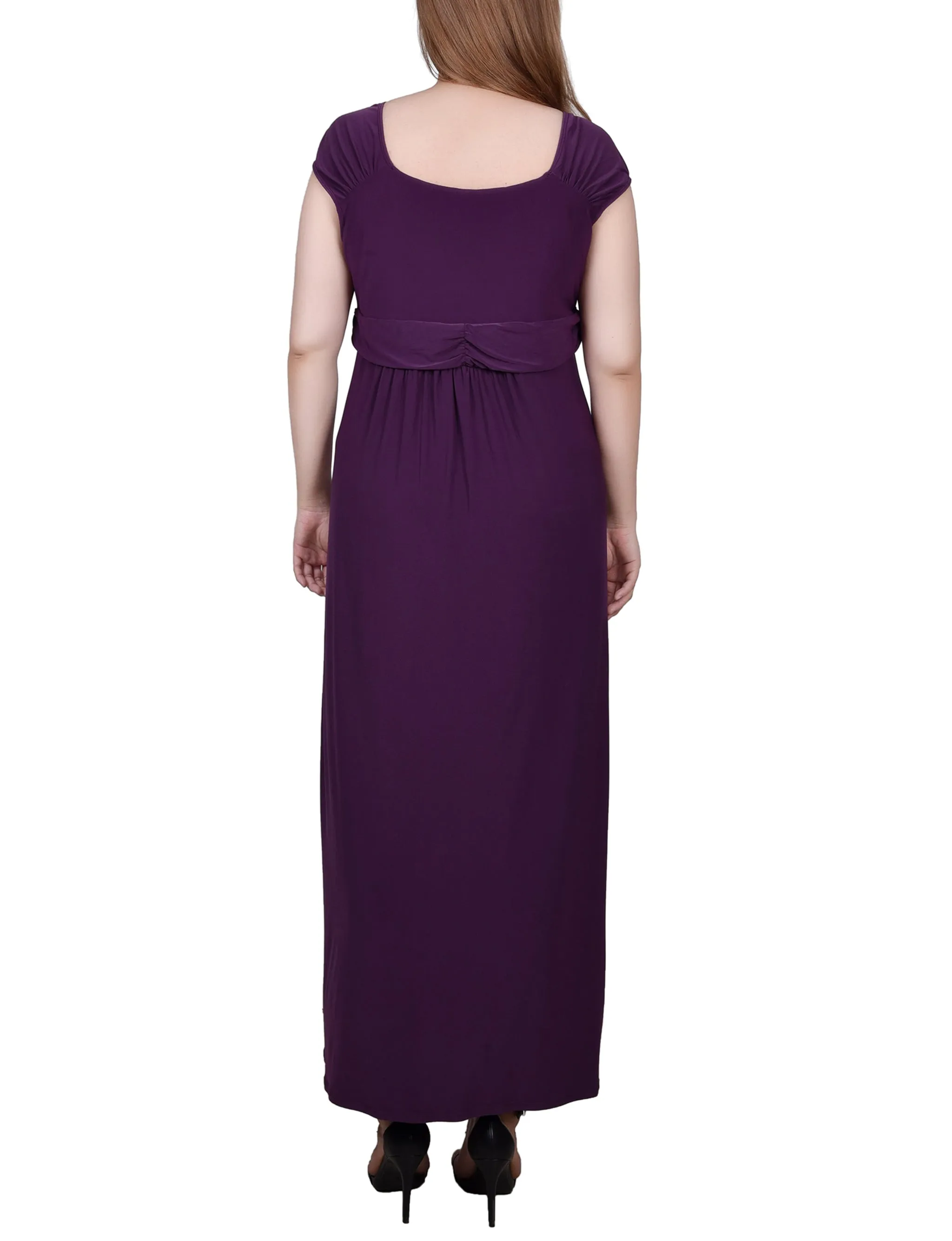 Ruched Empire-Waist Maxi Dress