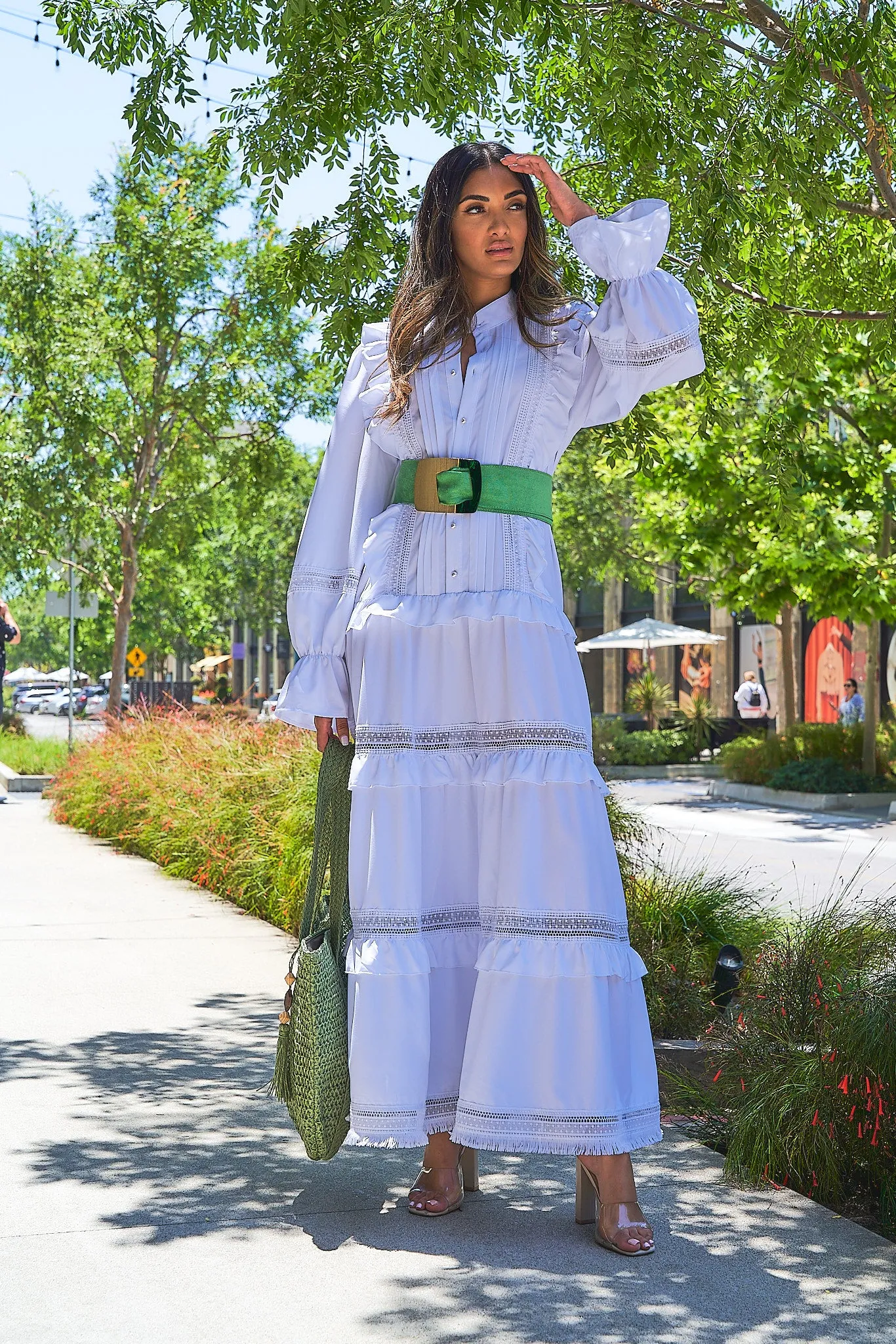 Ruffle Detail Maxi Dress