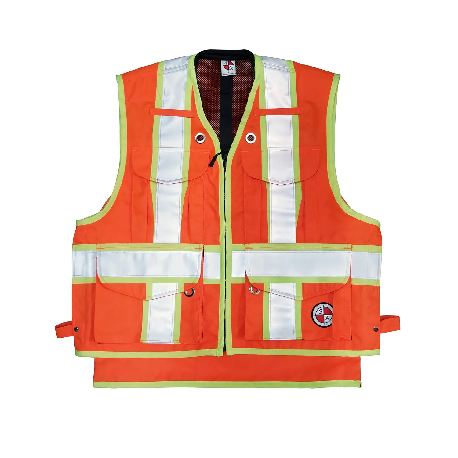 Safety Apparel Heavy Duty X-Back Party Chief Survey Vest, Class 2 - Orange
