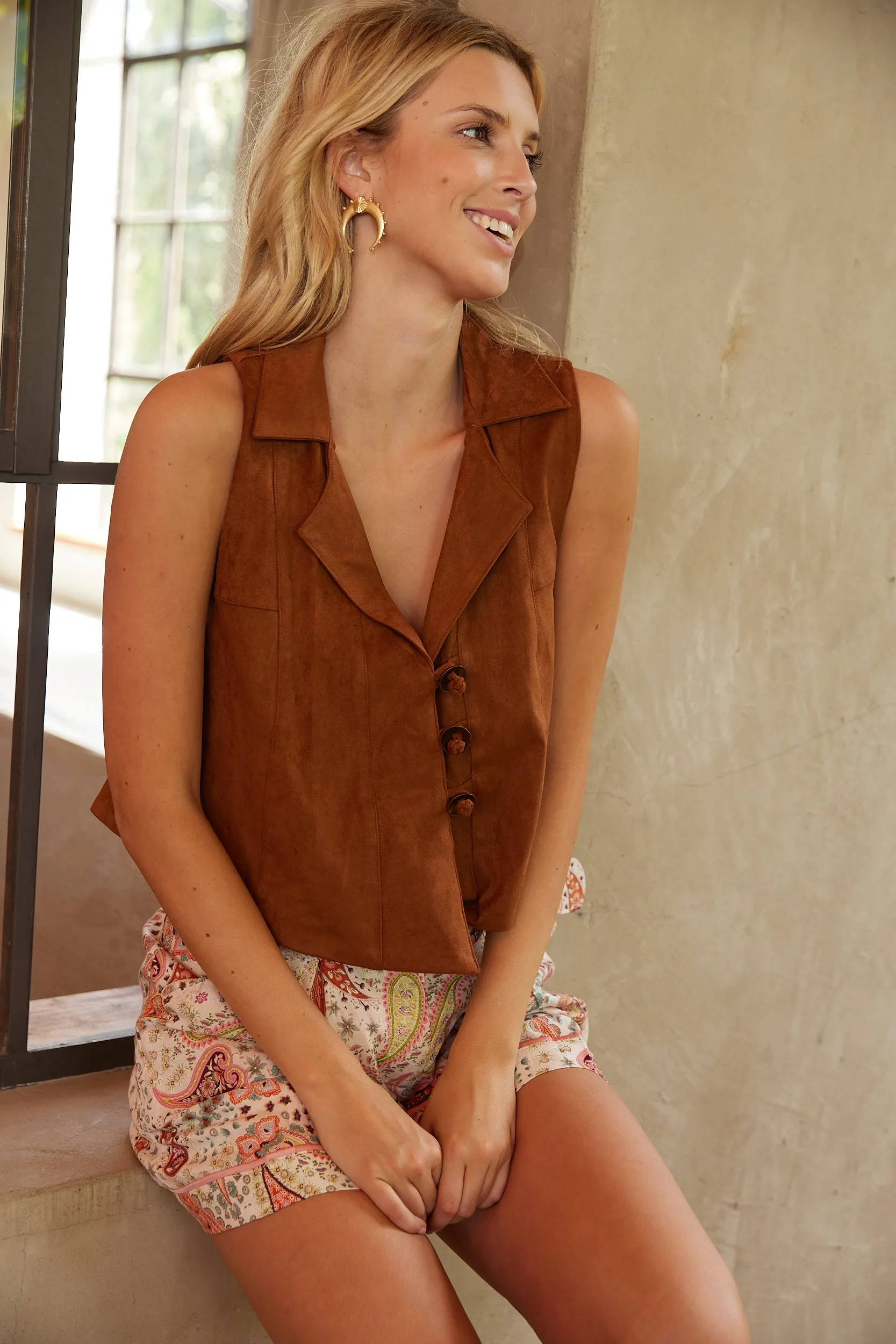 SALE - Sloan Faux Suede Vest