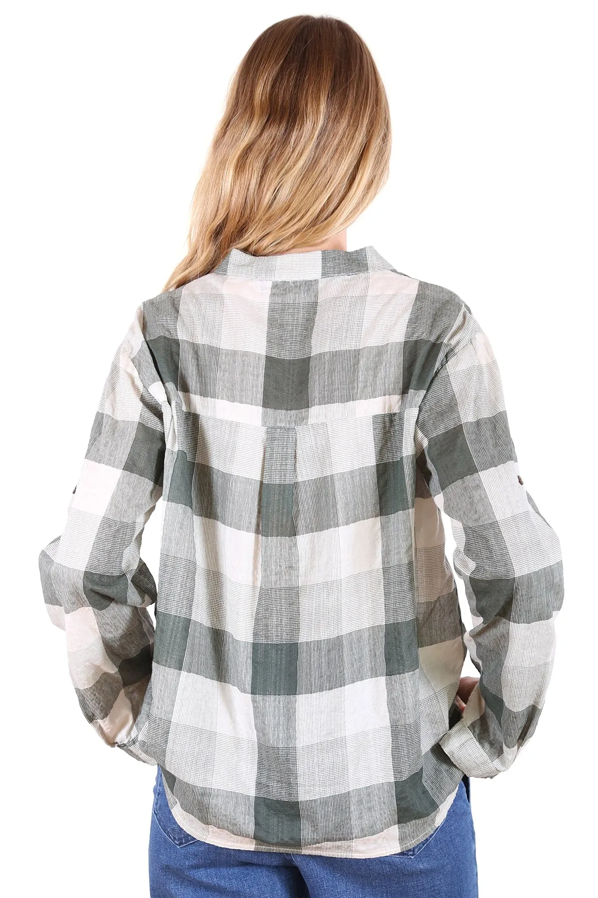 Saturday Check Shirt Green in Cotton