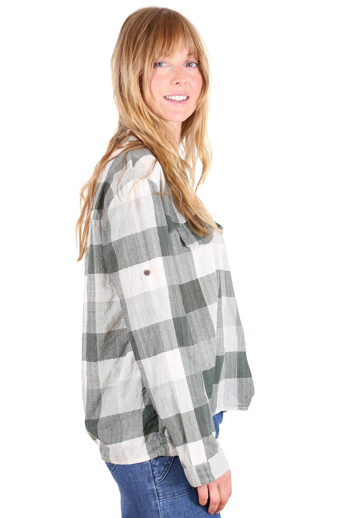 Saturday Check Shirt Green in Cotton