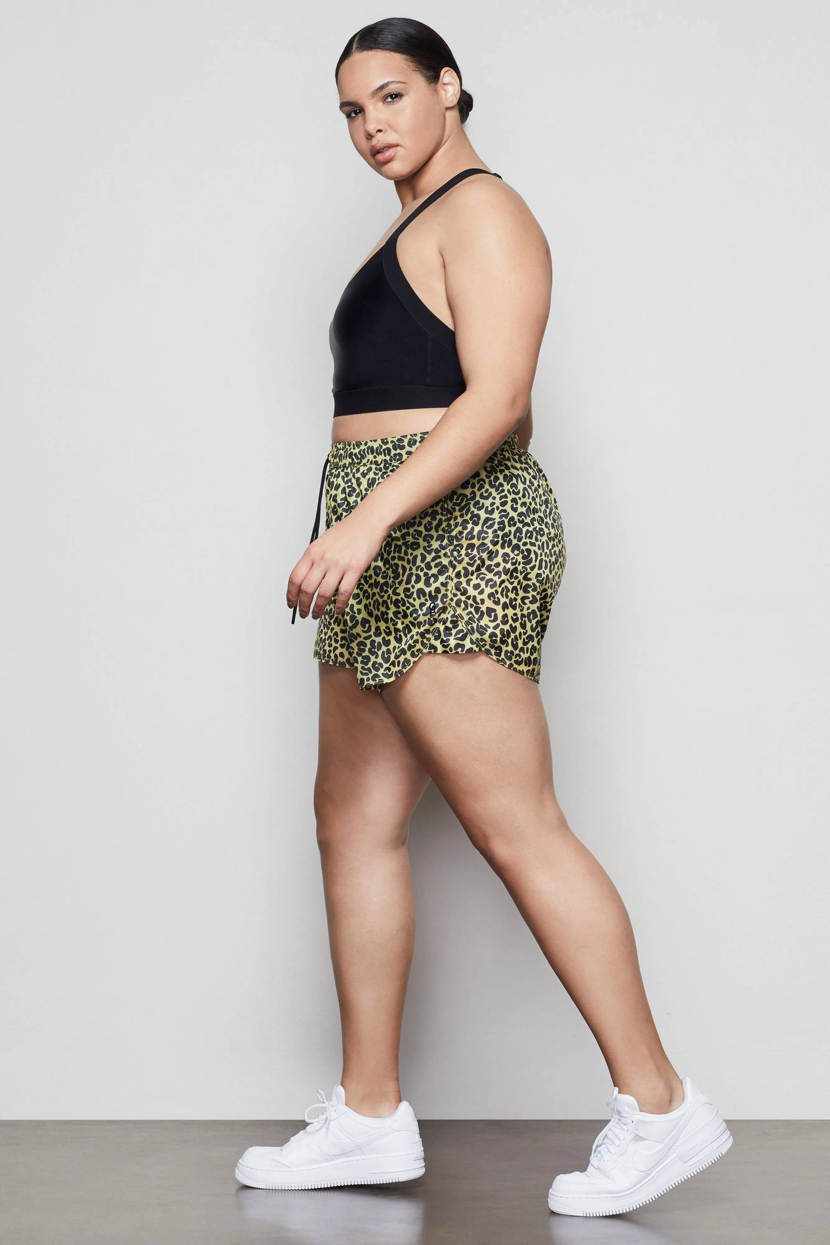 SHEER RUNNING SHORT | SUN BEAM LEOPARD001