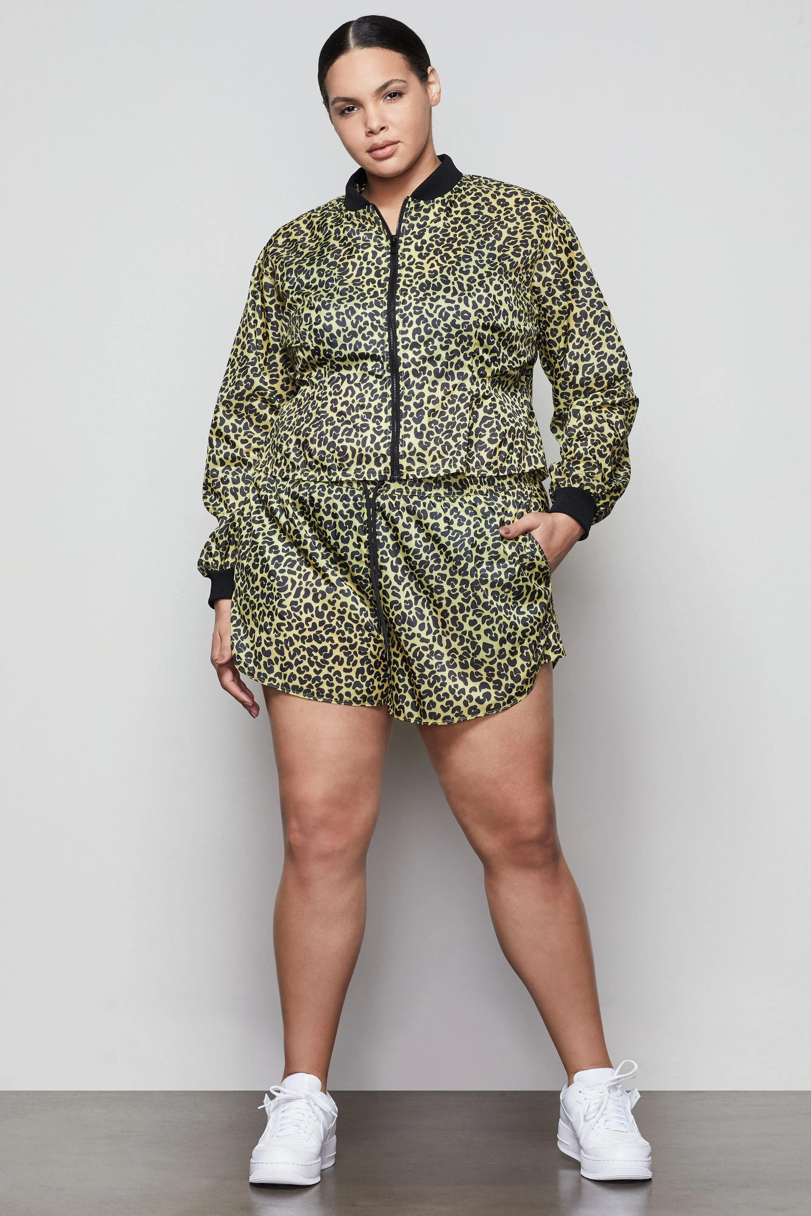 SHEER RUNNING SHORT | SUN BEAM LEOPARD001