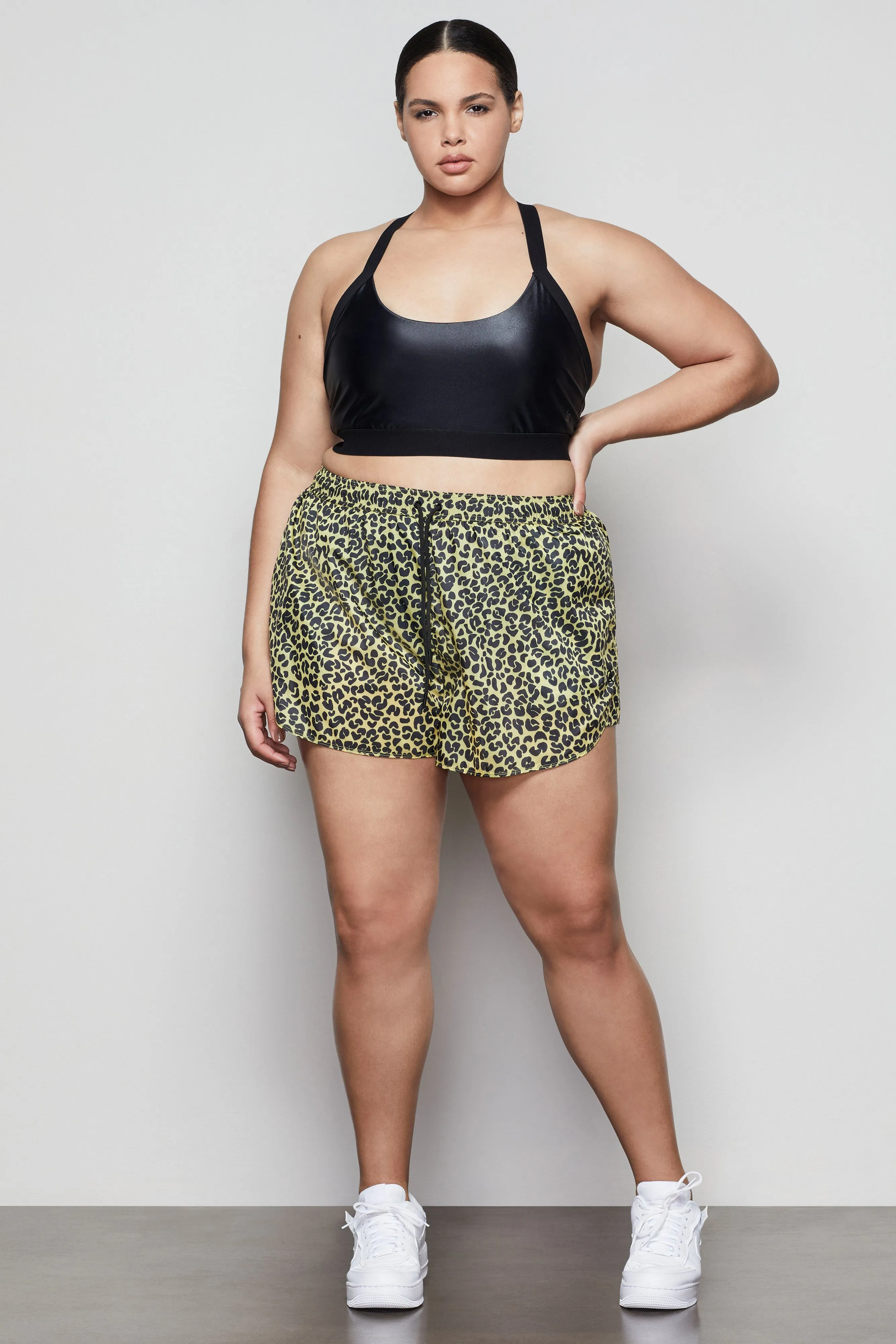 SHEER RUNNING SHORT | SUN BEAM LEOPARD001