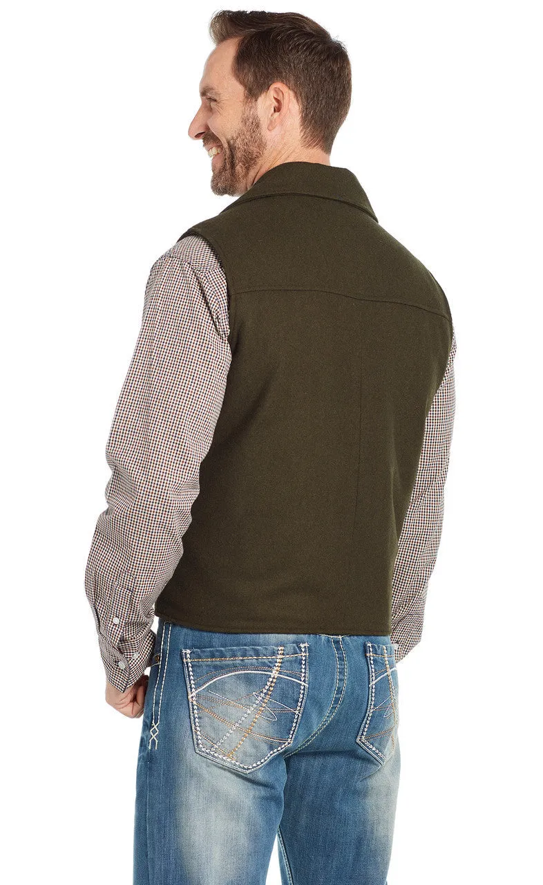 SIDRAN MENS WOOL MELTON SNAP FRONT COLLARED VEST WITH CONCEALED CARRY POCKET STYLE CR39066-F23-85