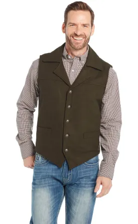 SIDRAN MENS WOOL MELTON SNAP FRONT COLLARED VEST WITH CONCEALED CARRY POCKET STYLE CR39066-F23-85