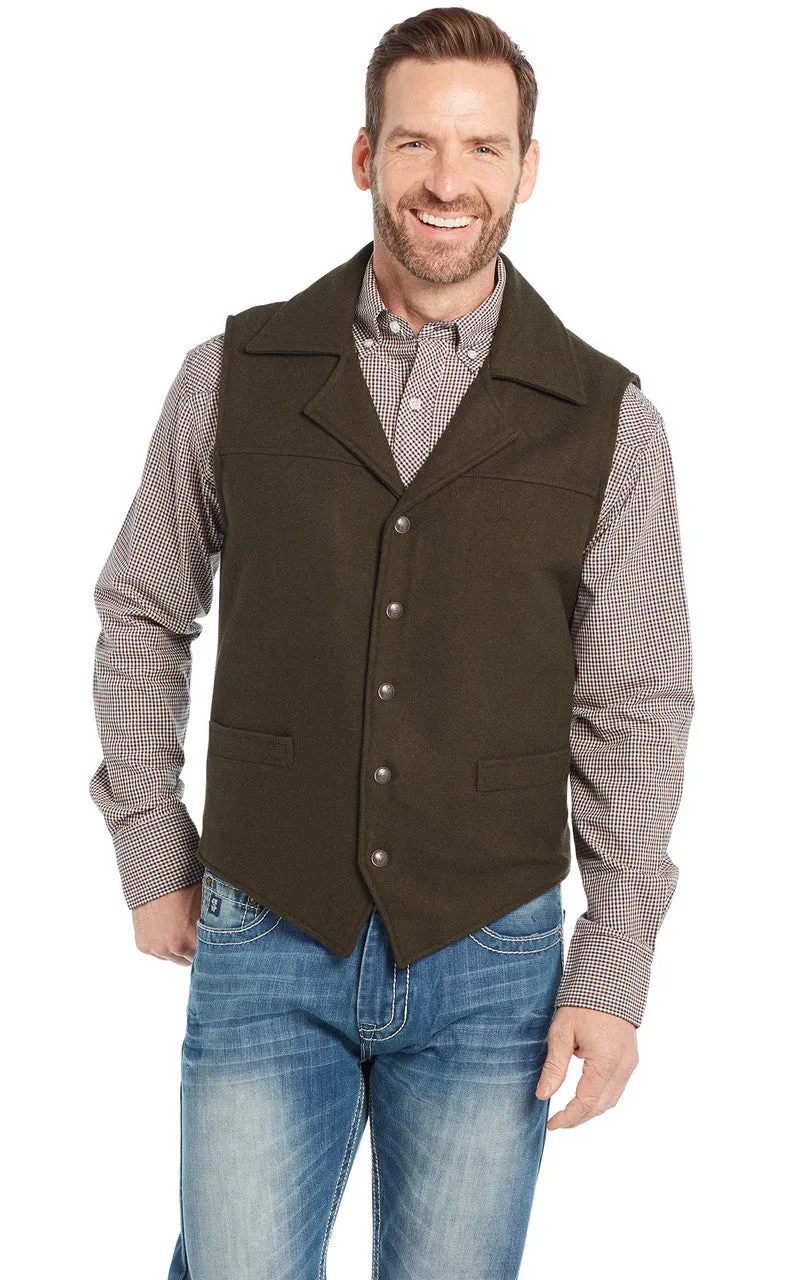 SIDRAN MENS WOOL MELTON SNAP FRONT COLLARED VEST WITH CONCEALED CARRY POCKET STYLE CR39066-F23-85