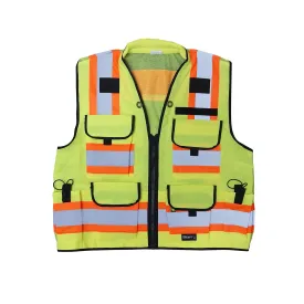 SitePro Premium Surveyor Safety Vest, Class 2 - Lime