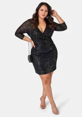 Smokin Hot Sequin Wrap Dress
