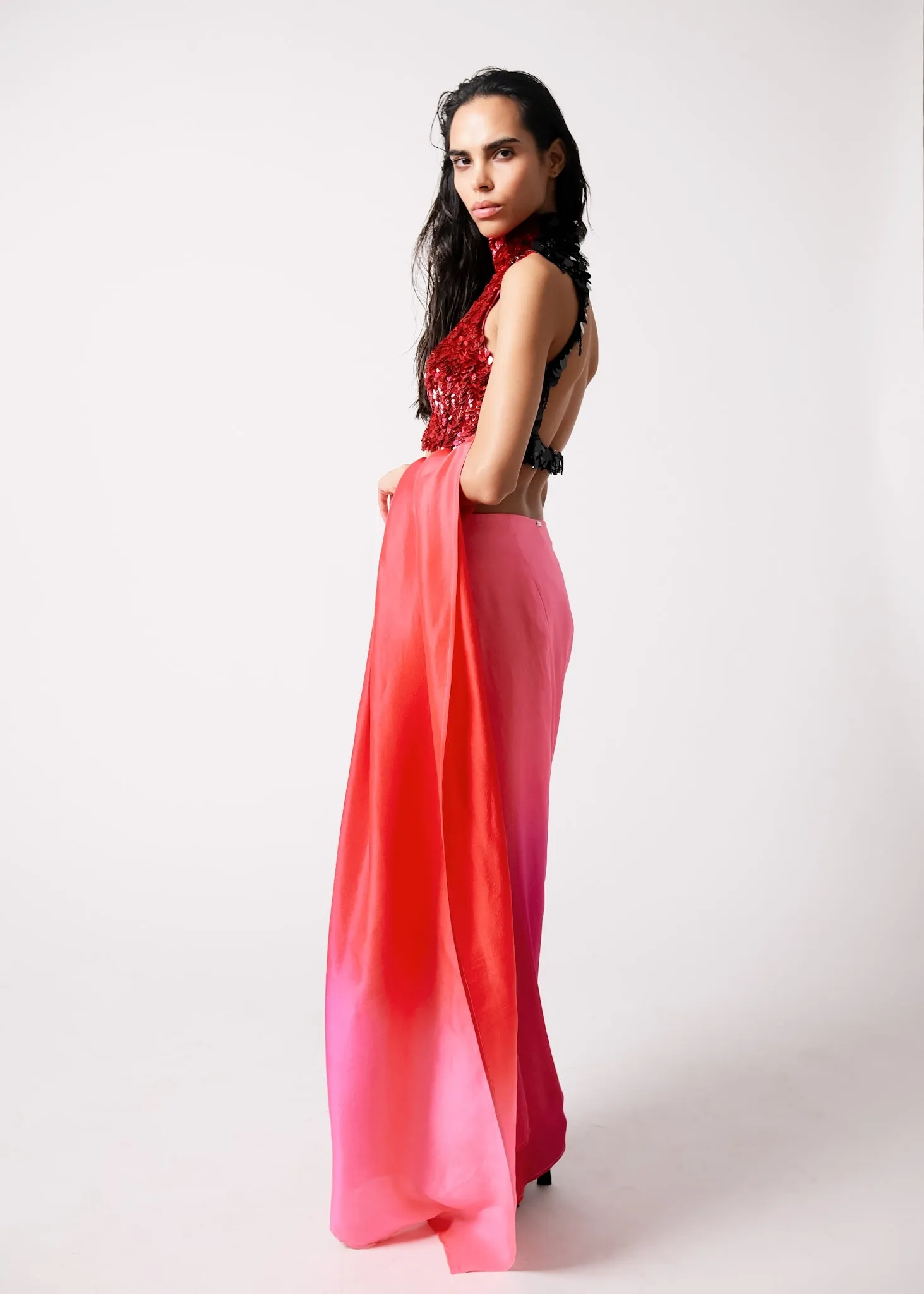 Tasha Top with Ombré Masai Godet Sari