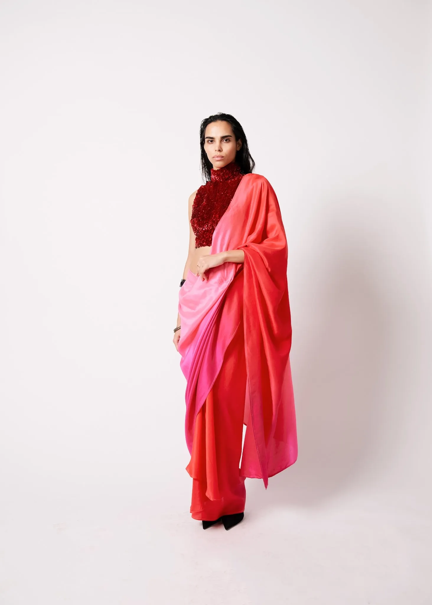 Tasha Top with Ombré Masai Godet Sari
