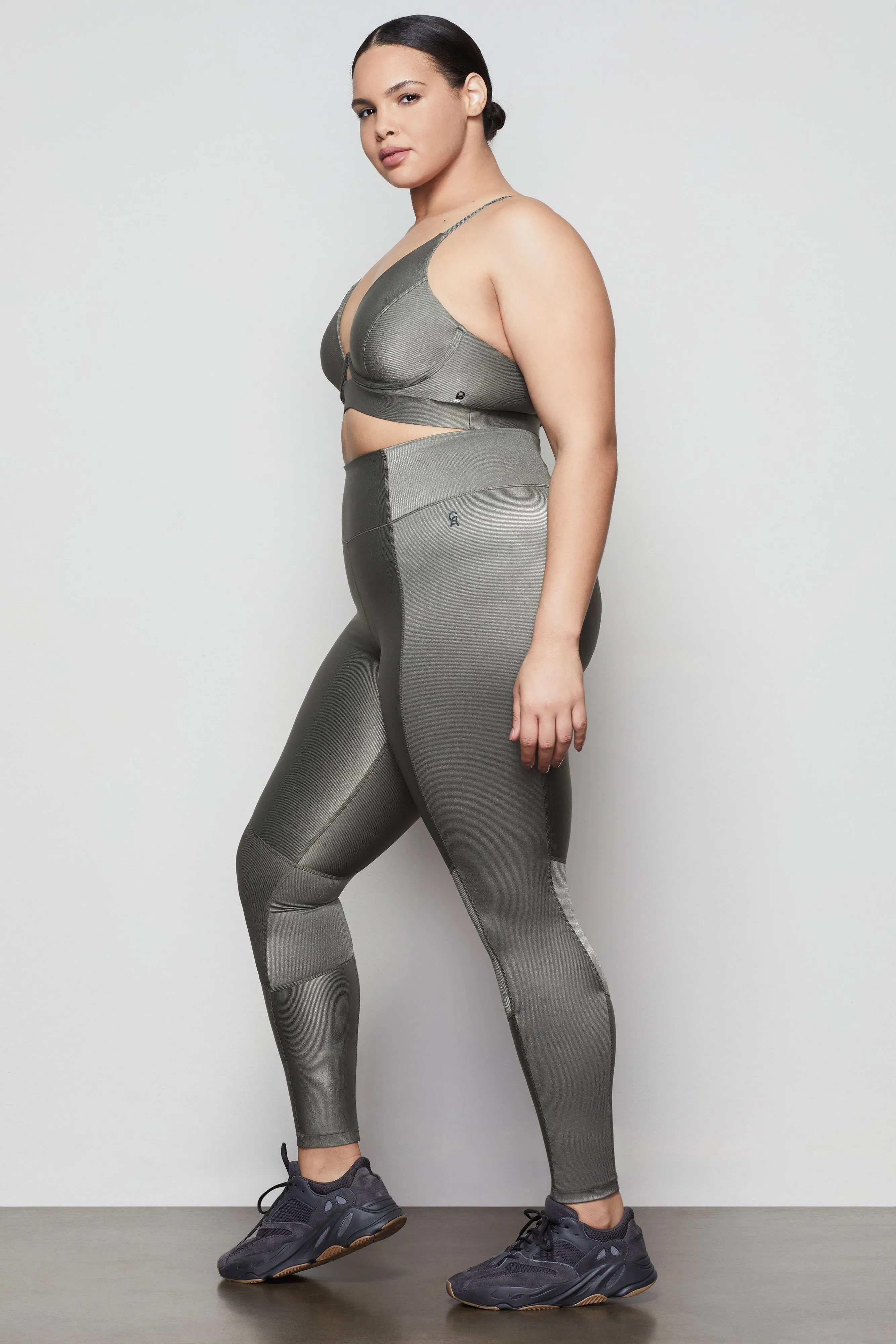 THE SHINY RIB LEGGING | SAGE001