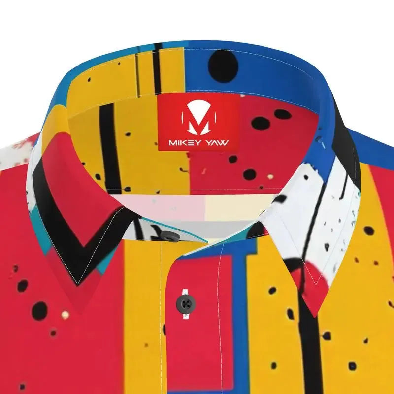 Throwback Abstract Button Down Short Sleeve Shirt