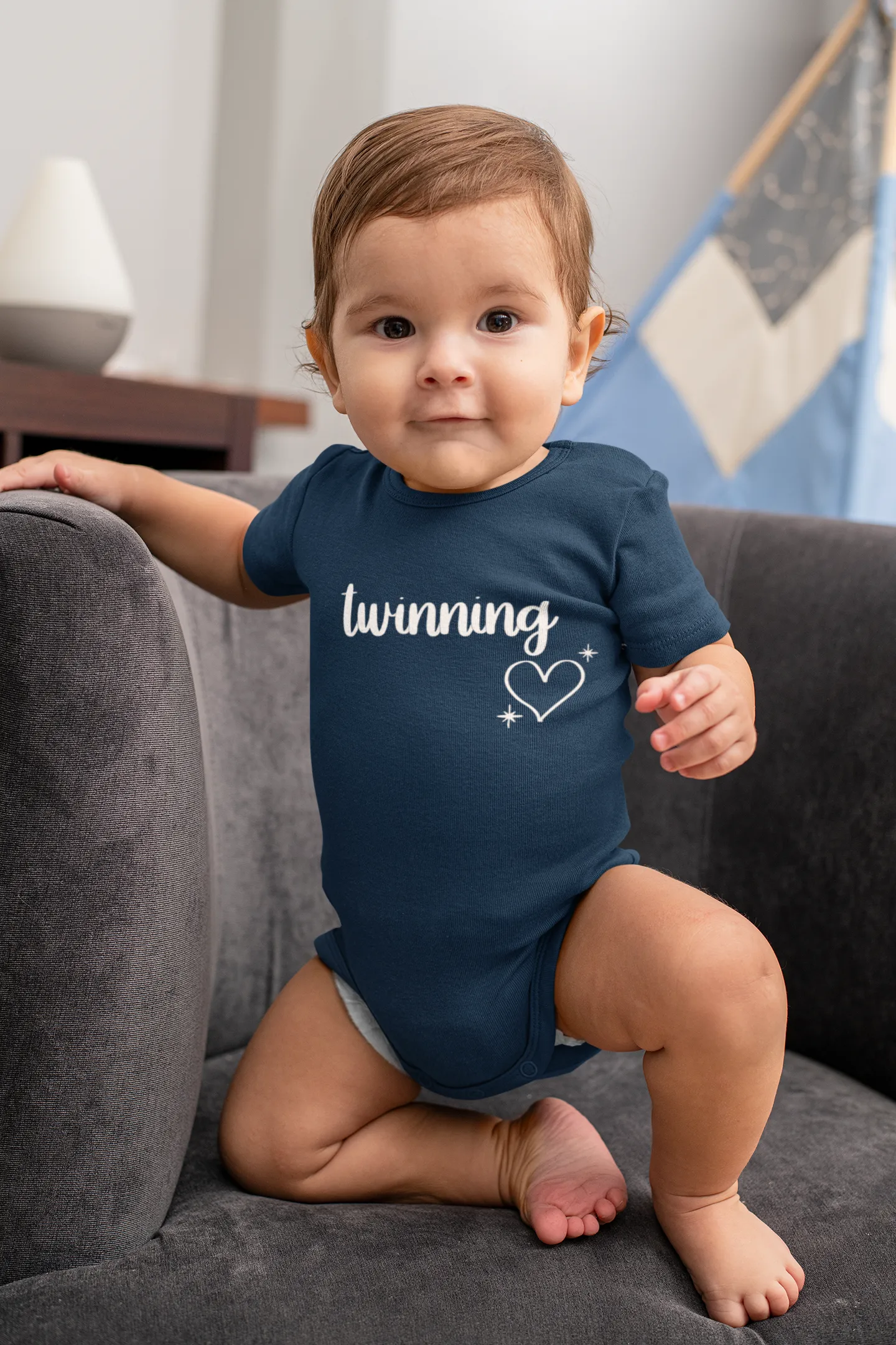 Twinning is Winning Matching Baby Onesie Set