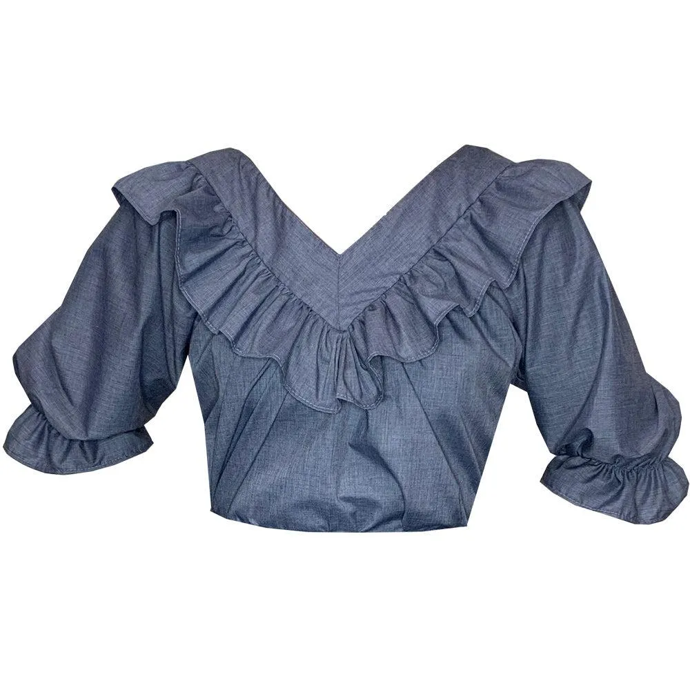 V Neck 3/4 Sleeve Blouse
