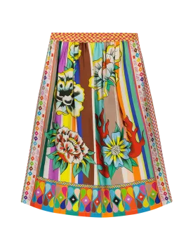 Vanessa Flower Printed Midi Skirt