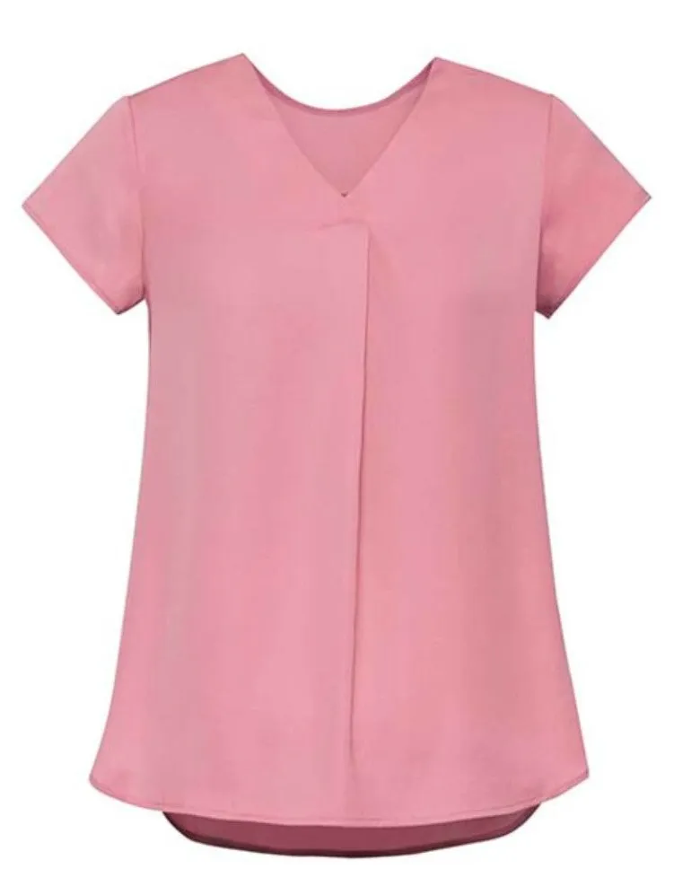 WOMENS KAYLA V-NECK PLEAT BLOUSE   RB967LS