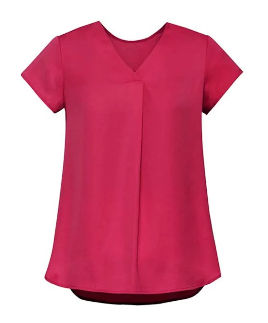 WOMENS KAYLA V-NECK PLEAT BLOUSE   RB967LS