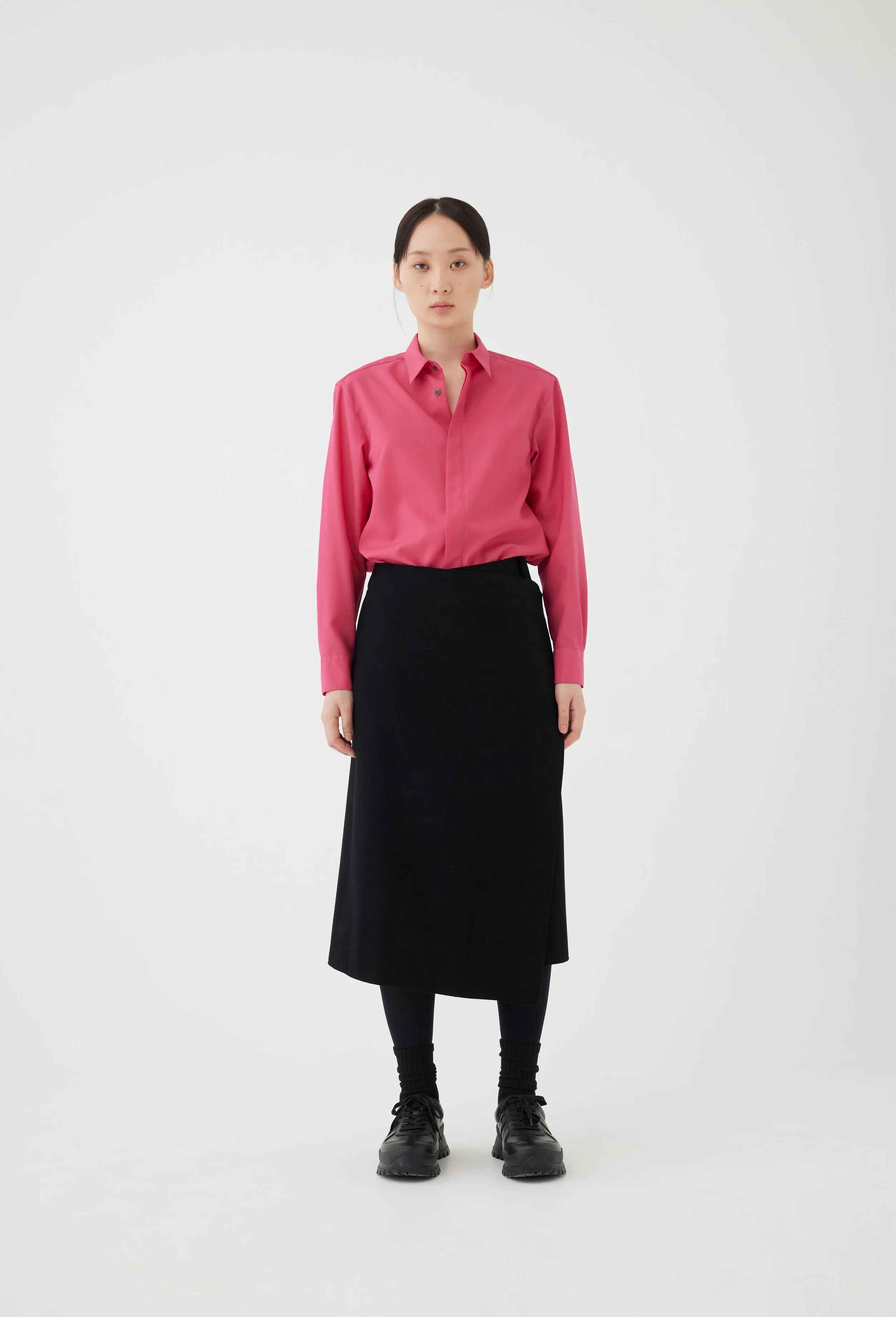 Wool Shirt in Fuchsia