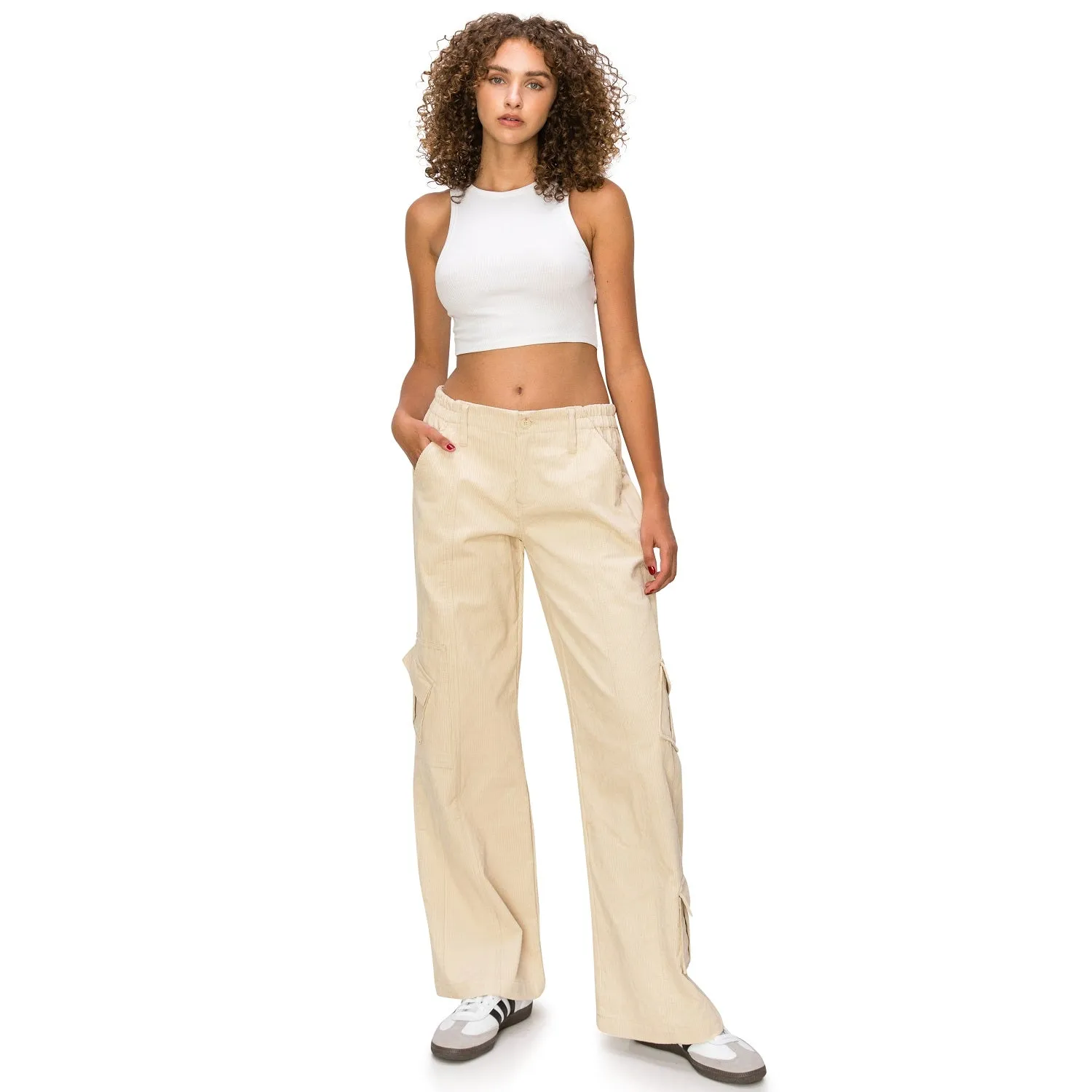 Y2K Mid Rise Cargo Pants -Sandshell